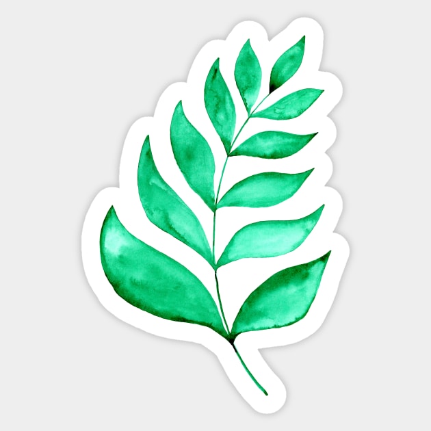 Simple branch - green Sticker by wackapacka